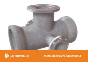 Крест раструб-фланец с пожарной подставкой ППКРФ150х100