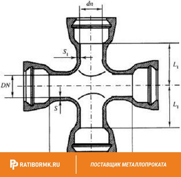 Крест раструбный КР 250х100