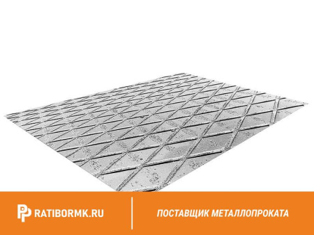 Лист рифленый оцинкованный 3х1250х2500 мм ромб ГОСТ 8568-77