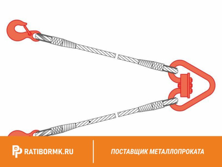 Строп канатный 2СК 2т D=13мм L=2м ГОСТ 25573-82