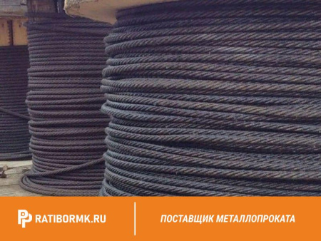 Канат стальной 25,5 мм ГОСТ 3077-80 ЛК-О 6х19(1+9+9)+1